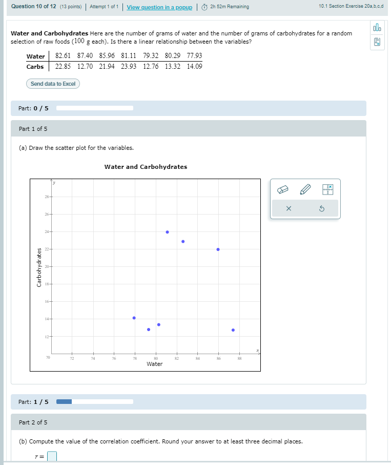Solved 1.Compute the value of the correlation coefficient. | Chegg.com