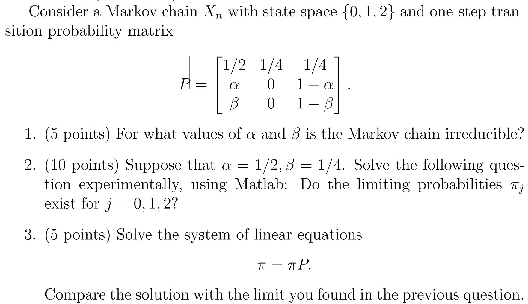 Solved Consider A Markov Chain Xn With State Space 012 9643