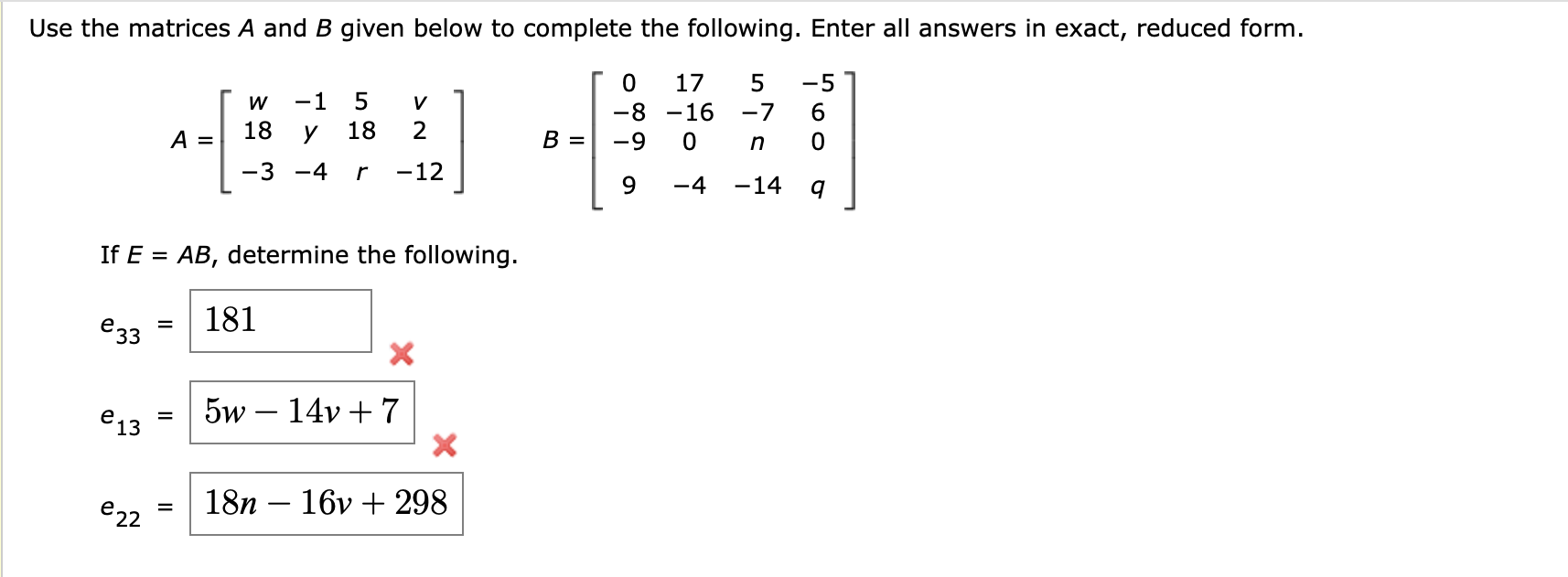Solved Use the matrices A and B ﻿given below to ﻿complete | Chegg.com