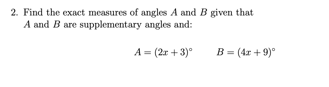 Solved 2. Find The Exact Measures Of Angles A And B Given | Chegg.com