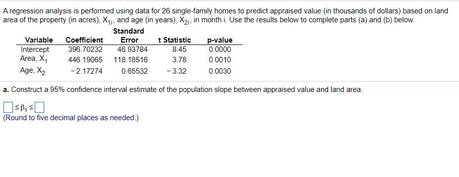 Solved A regression analysis is performed using data for 26 | Chegg.com