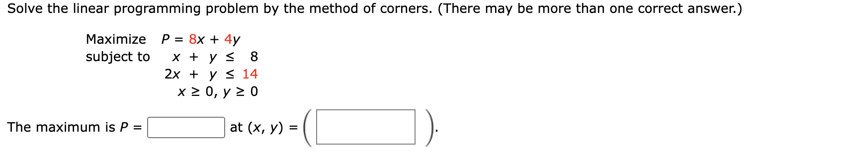Solved Solve the linear programming problem by the method of | Chegg.com