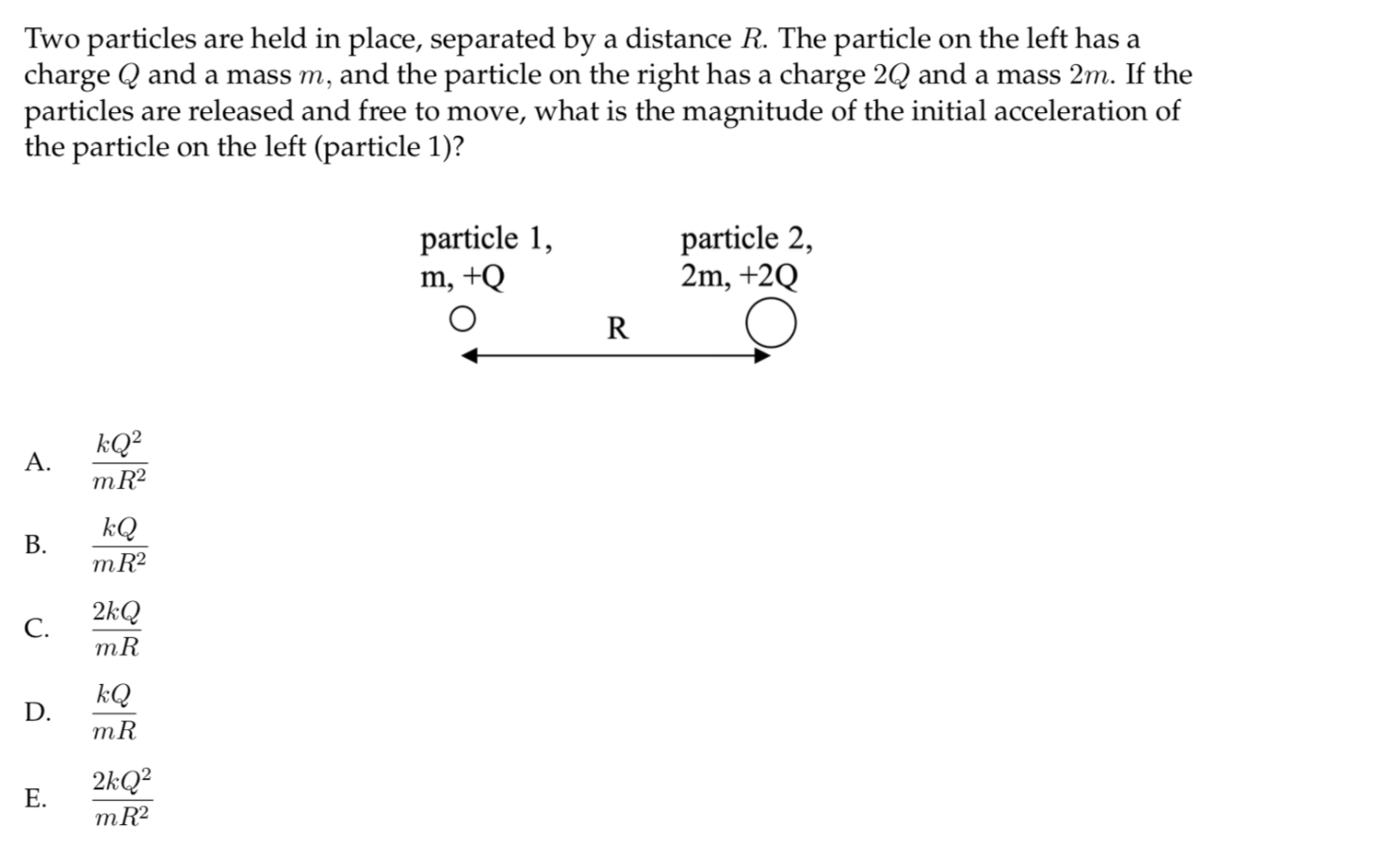 Solved a Two particles are held in place, separated by a | Chegg.com