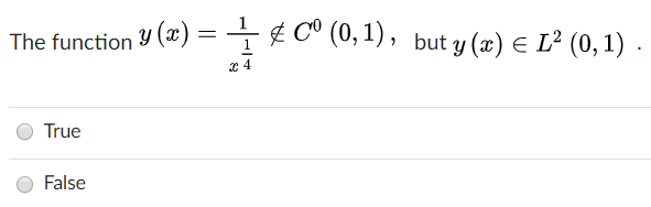 Solved The Function Y X I C 0 1 But Y X E L 0 Chegg Com