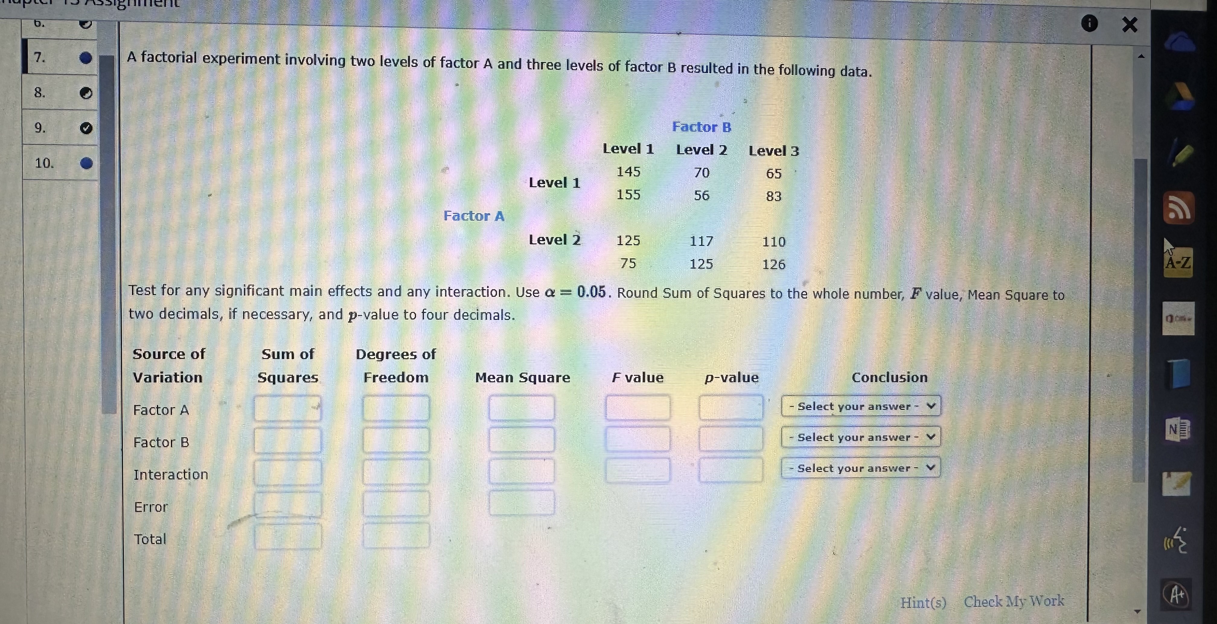 Solved Test for any significant main effects and any | Chegg.com