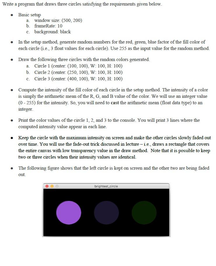 I really want to know this code using Processing | Chegg.com