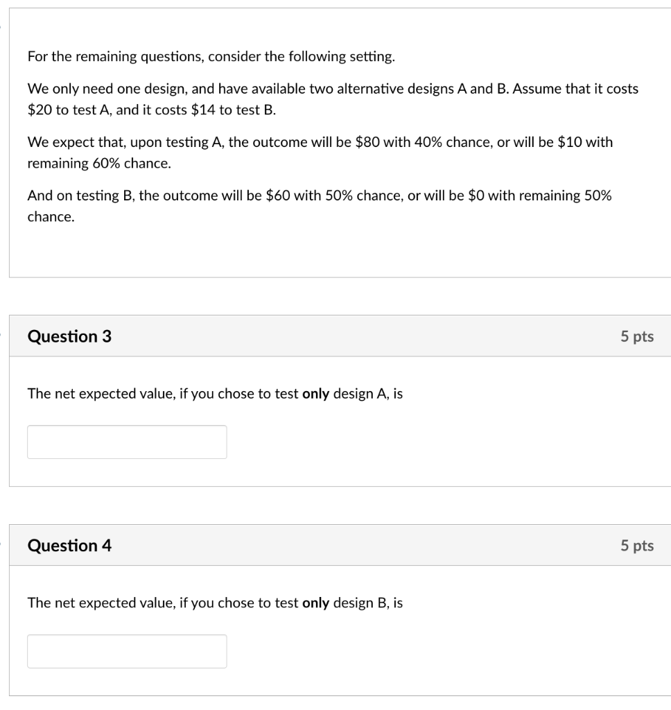 Solved For the remaining questions, consider the following | Chegg.com