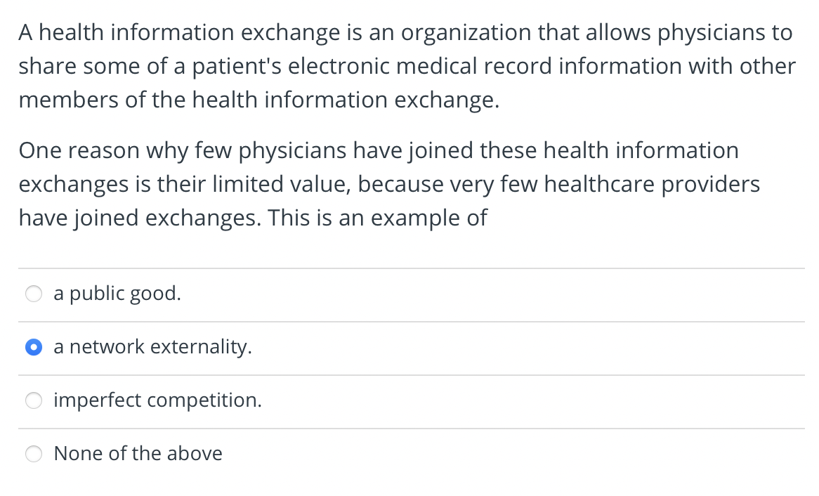 Solved A Health Information Exchange Is An Organization That | Chegg.com