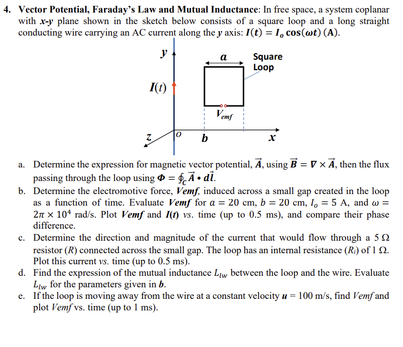Solved Vector Potential, Faraday's Law and Mutual | Chegg.com