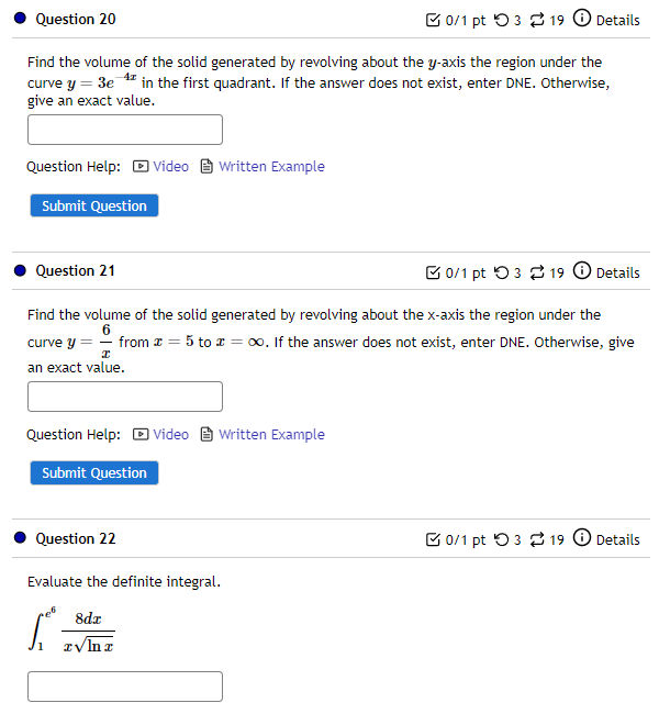Solved Find the volume of the solid generated by revolving | Chegg.com