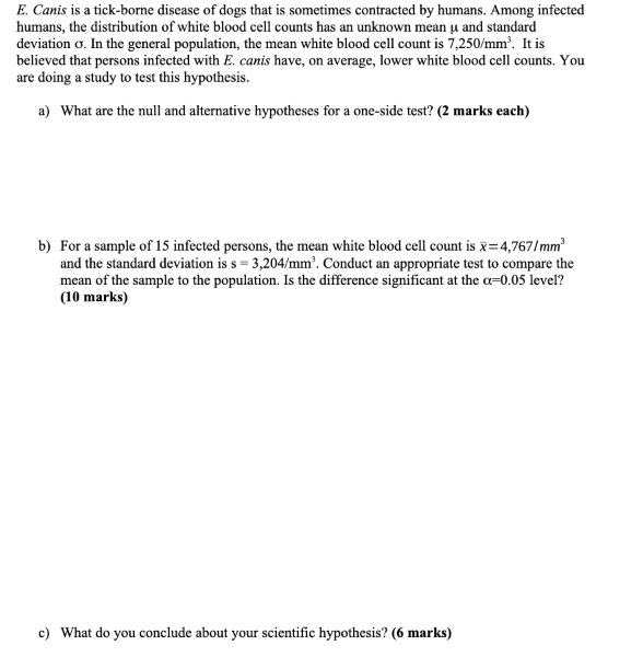 Solved E. Canis is a tick-borne disease of dogs that is | Chegg.com