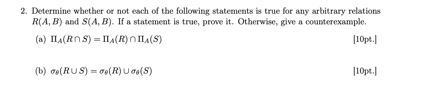 Solved 2. Determine Whether Or Not Each Of The Following | Chegg.com