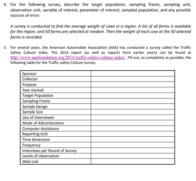 4-for-the-following-survey-describe-the-target-chegg