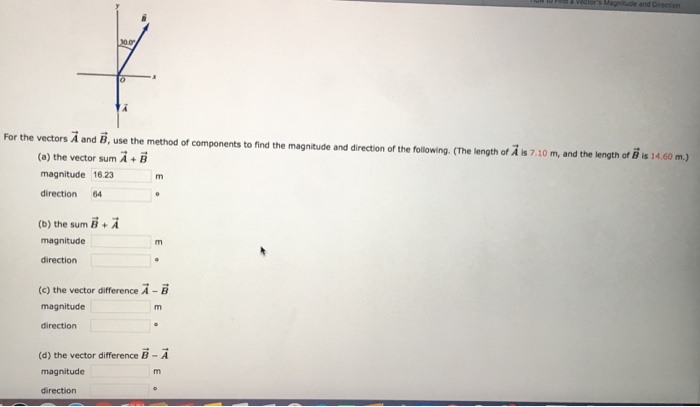 Solved For The Vectors A Vector And B Vector, Use The Method | Chegg.com