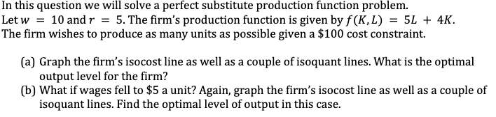 Solved In this question we will solve a perfect substitute | Chegg.com