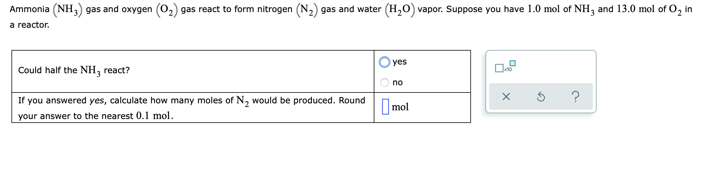 Solved Ammonia Nh3 Gas And Oxygen O2 Gas React To Form 4342