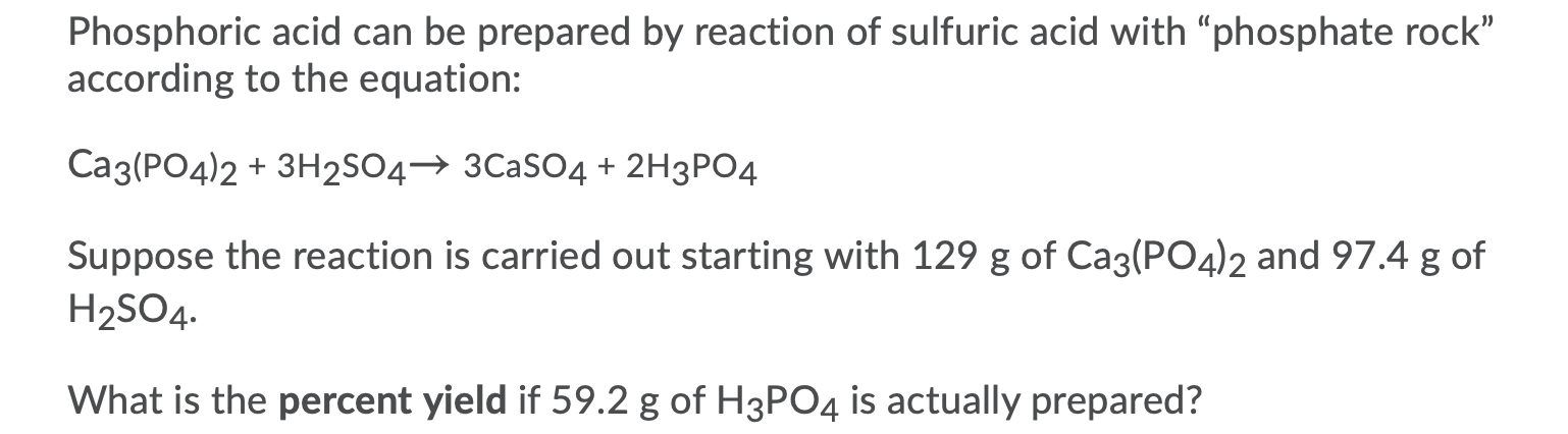 Solved Phosphoric Acid Can Be Prepared By Reaction Of 