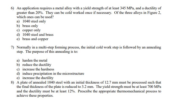 Solved 4) An aluminum plate 60 mm thick is rolled without | Chegg.com