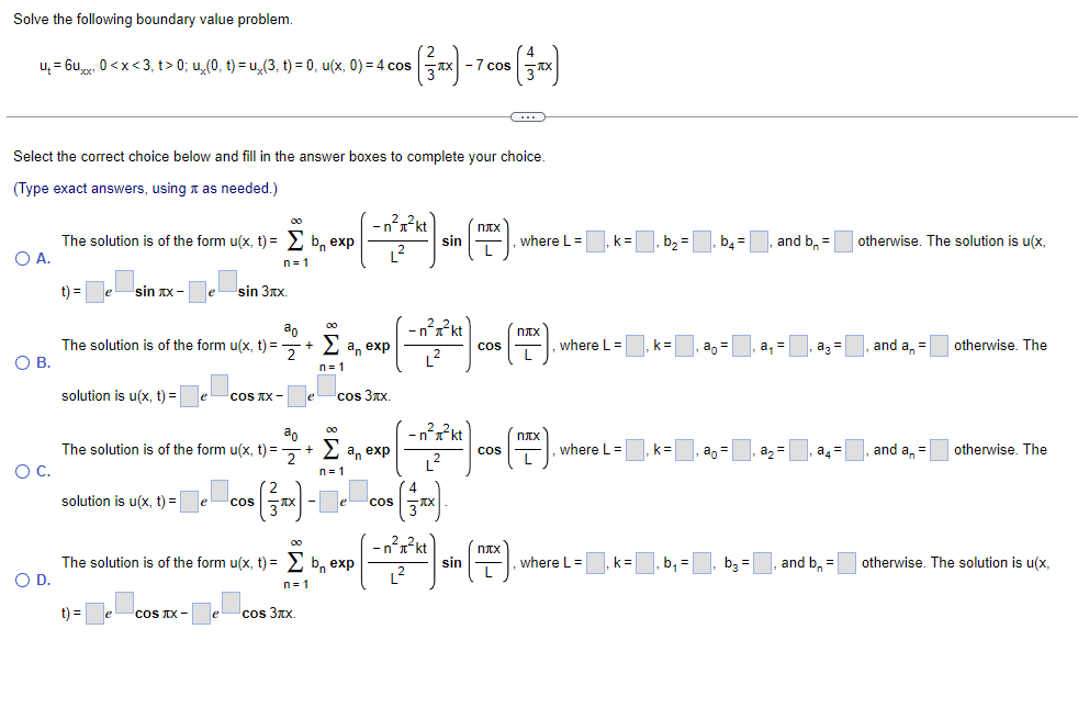 Solved Solve The Following Boundary Value Problem. | Chegg.com