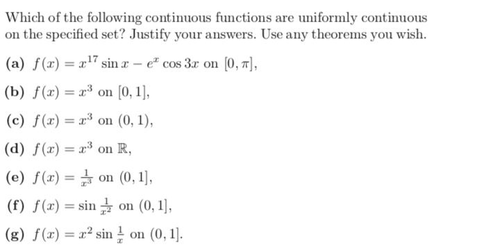 Solved Which of the following continuous functions are | Chegg.com