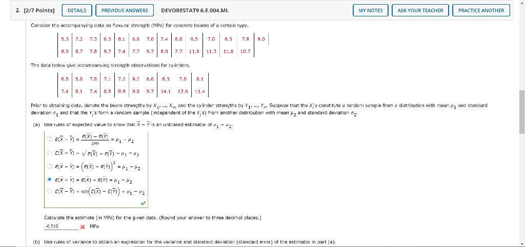 Solved Consider The Accompanying Data On Flexural Strengt Chegg Com