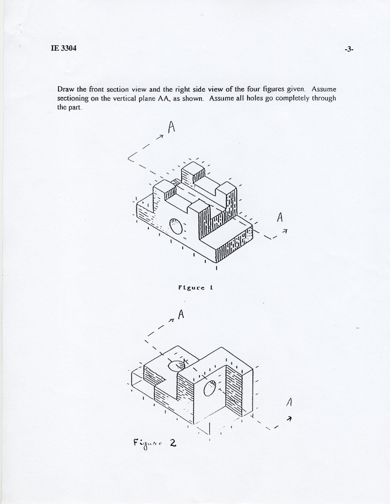 Solved Q: Draw the front section view and the right side | Chegg.com