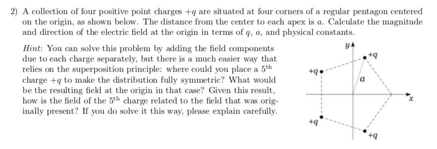 Solved 2) A collection of four positive point charges +q are | Chegg.com