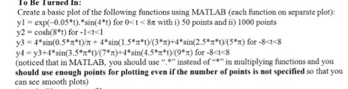 Solved To Be Turned In: Create a basic plot of the following | Chegg.com