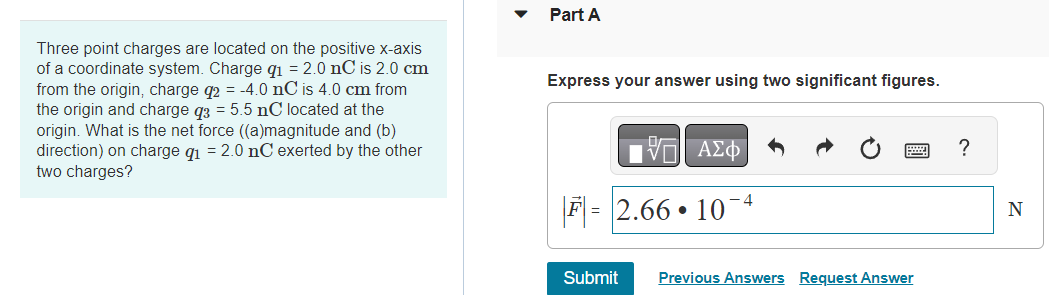 Solved Three point charges are located on the | Chegg.com