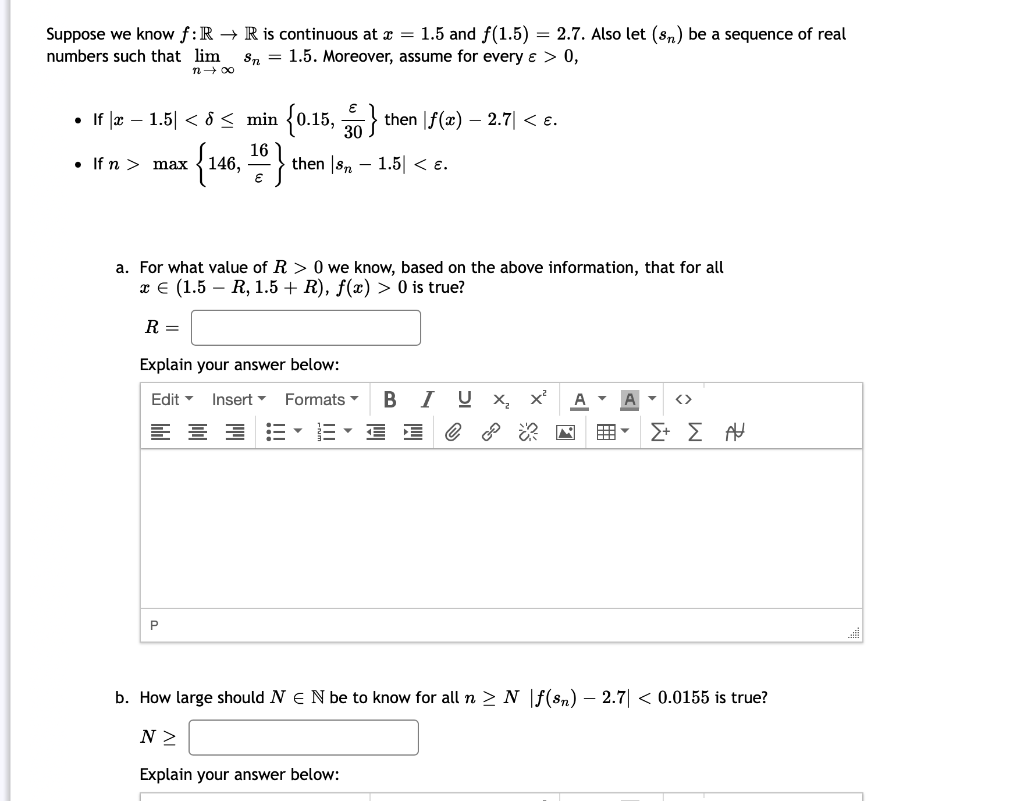 Solved Suppose We Know F R→r Is Continuous At X 1 5 And