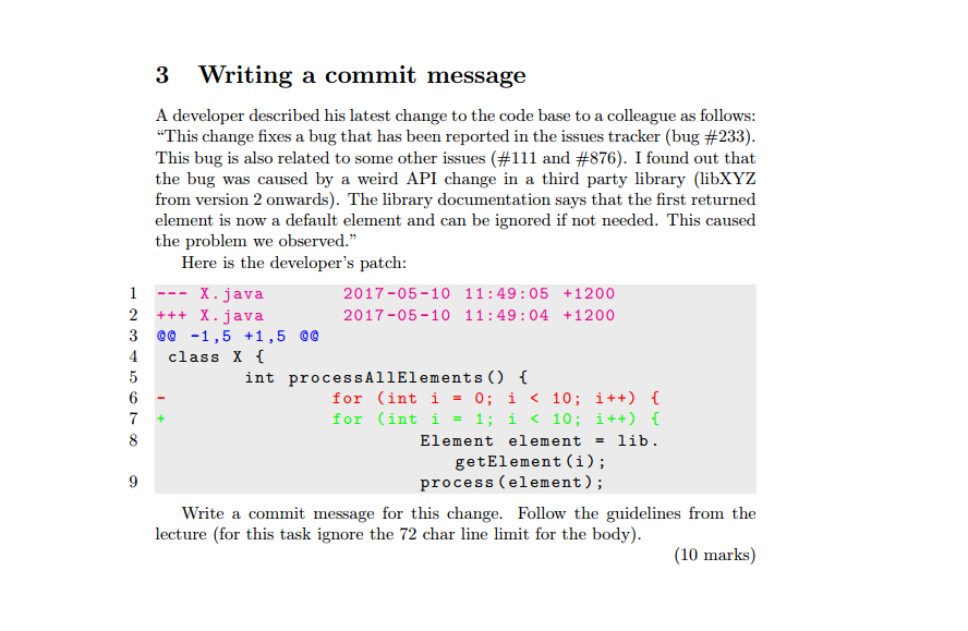 3 Writing a commit message 1 2 3 4 OCT co 1 A | Chegg.com