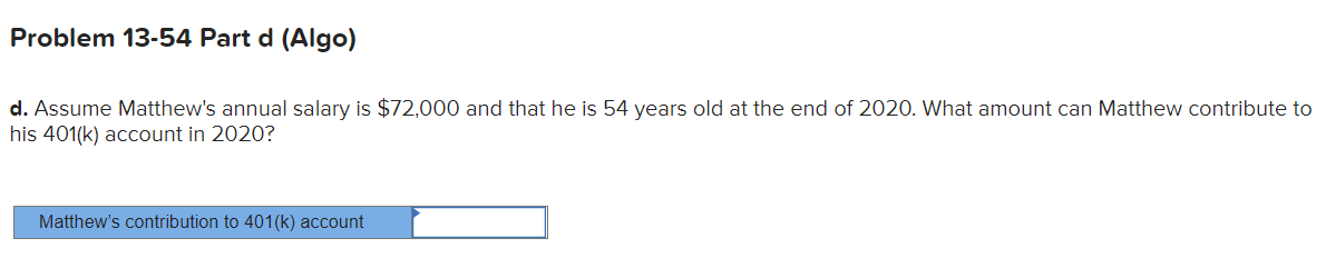 Solved Problem 13-54 (LO 13-2) (Algo) (The following | Chegg.com