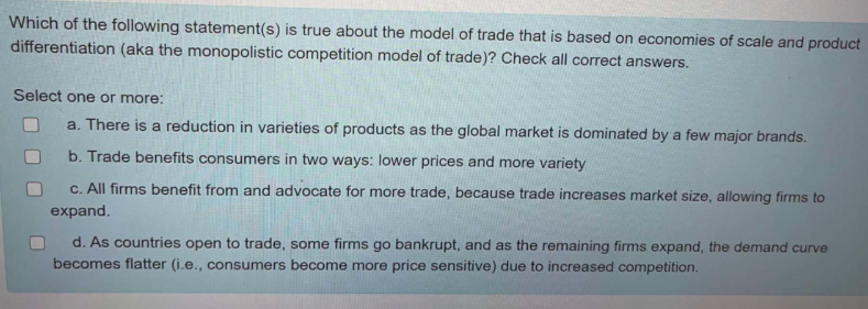 Solved Which of the following statement(s) is true about the | Chegg.com