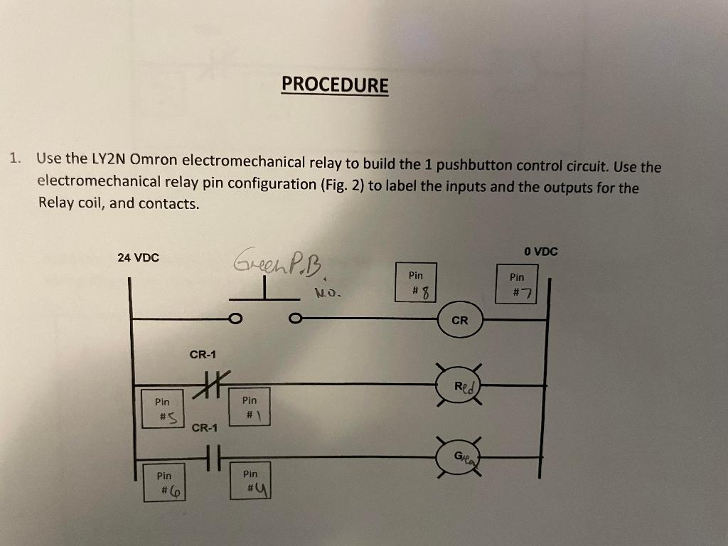 Solved PROCEDURE 1. Use the LY2N Omron electromechanical | Chegg.com