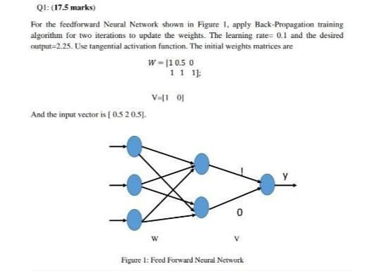 Q1: (17.5 marks) For the feedforward Neural Network | Chegg.com