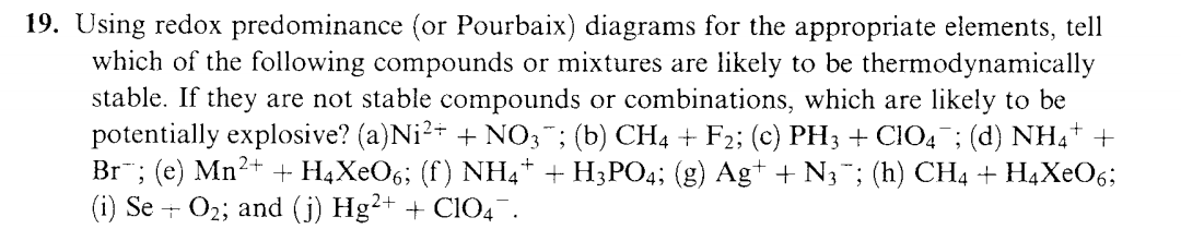 Solved 19. Using redox predominance (or Pourbaix) diagrams | Chegg.com