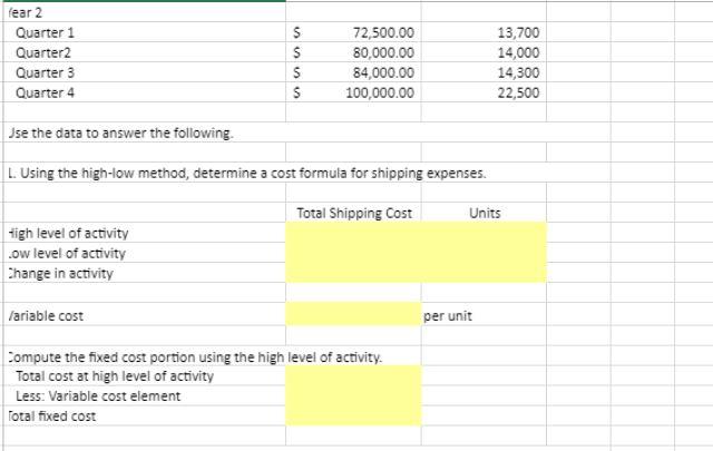 Solved Jay Corporation Has Provided Data From A Two-year 