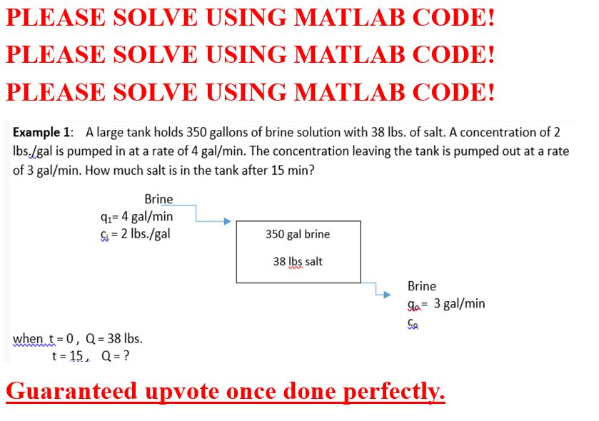 Solved MATLAB QUESTION Find The Solution Of The Given | Chegg.com