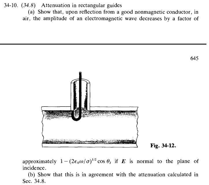 34-10. (34.8) Attenuation in rectangular guides (a) | Chegg.com
