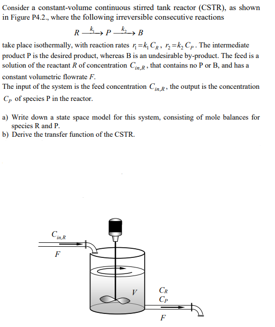 Solved Consider a constant-volume continuous stirred tank | Chegg.com