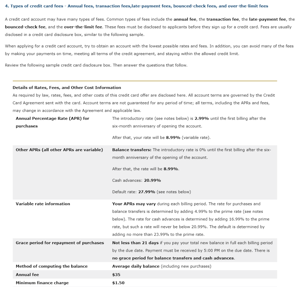 solved-4-types-of-credit-card-fees-annual-fees-chegg