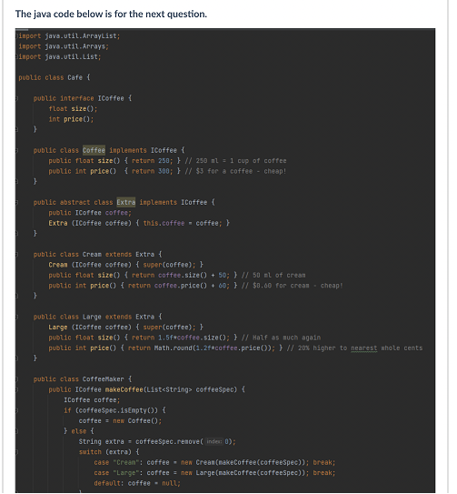 Solved The java code below is for the next question. import | Chegg.com