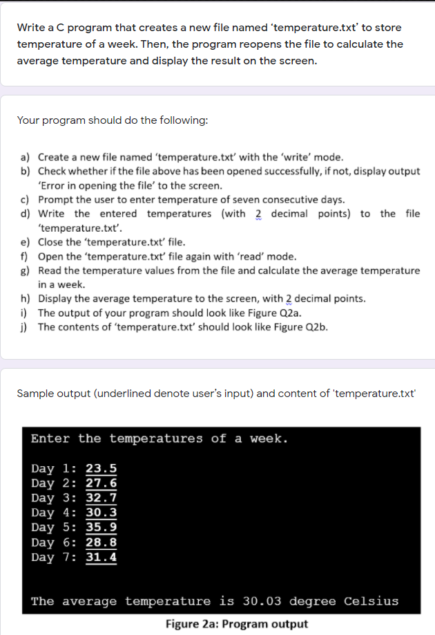 Solved Write a C program that creates a new file named | Chegg.com