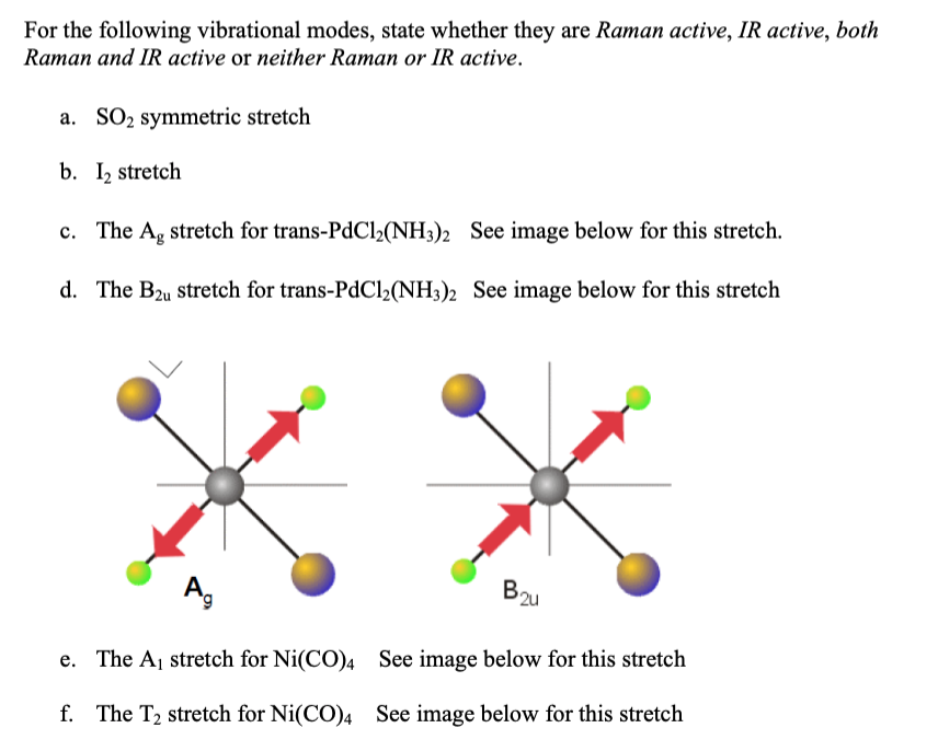 Solved For The Following Vibrational Modes State Whether 2743