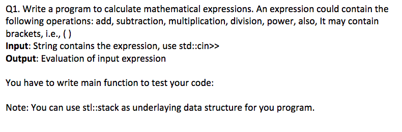 Solved Q1. Write a program to calculate mathematical | Chegg.com