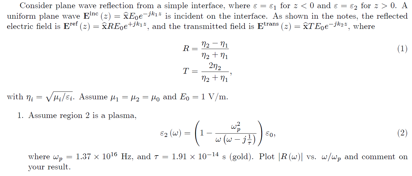 Solved Consider plane wave reflection from a simple | Chegg.com