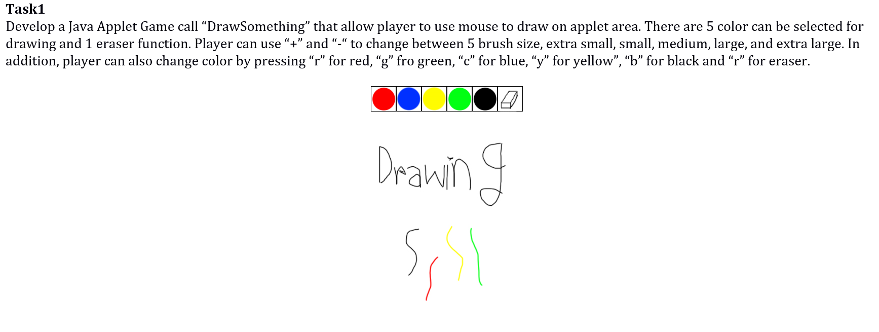 Solved Develop a Java Applet Game call "DrawSomething" that | Chegg.com