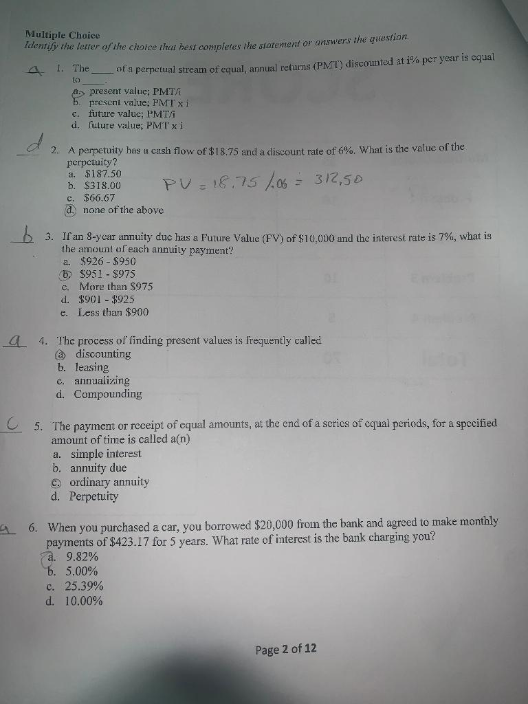 Solved Multiple Choice Identify the letter of the choice | Chegg.com