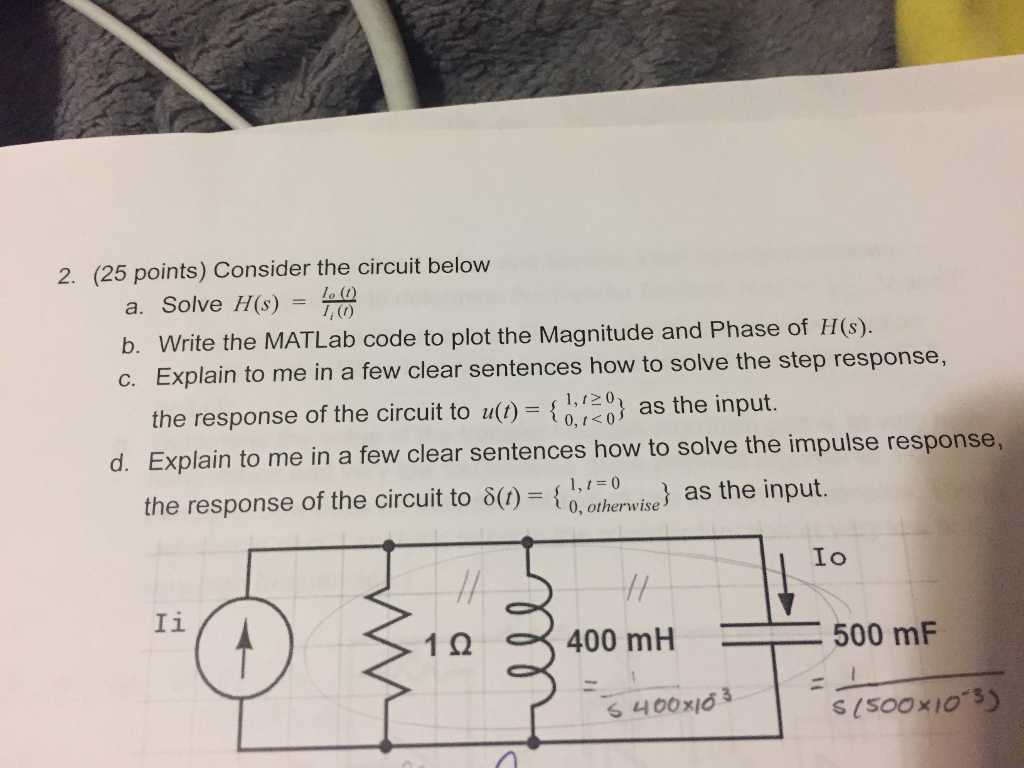 Solved 2. (25 points) Consider the circuit below a. Solve | Chegg.com