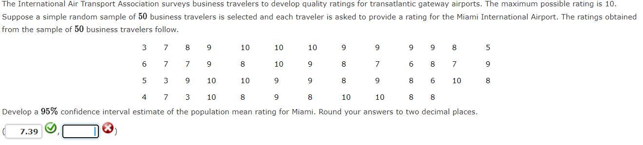Solved The International Air Transport Association surveys | Chegg.com